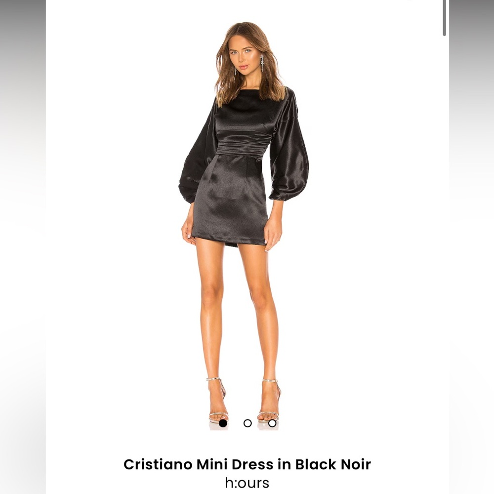 h:ours Black Midi Dress